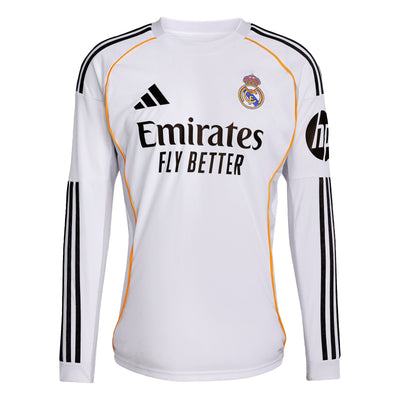 Real Madrid 25/26 Adidas Long Sleeve Home Jersey