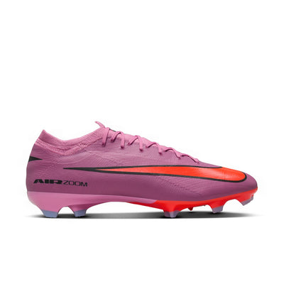 Pink soccer cleat with red accents on a white background Nike Mercurial Vapor 16 Pro Firm-Ground Low-Top Soccer Cleats